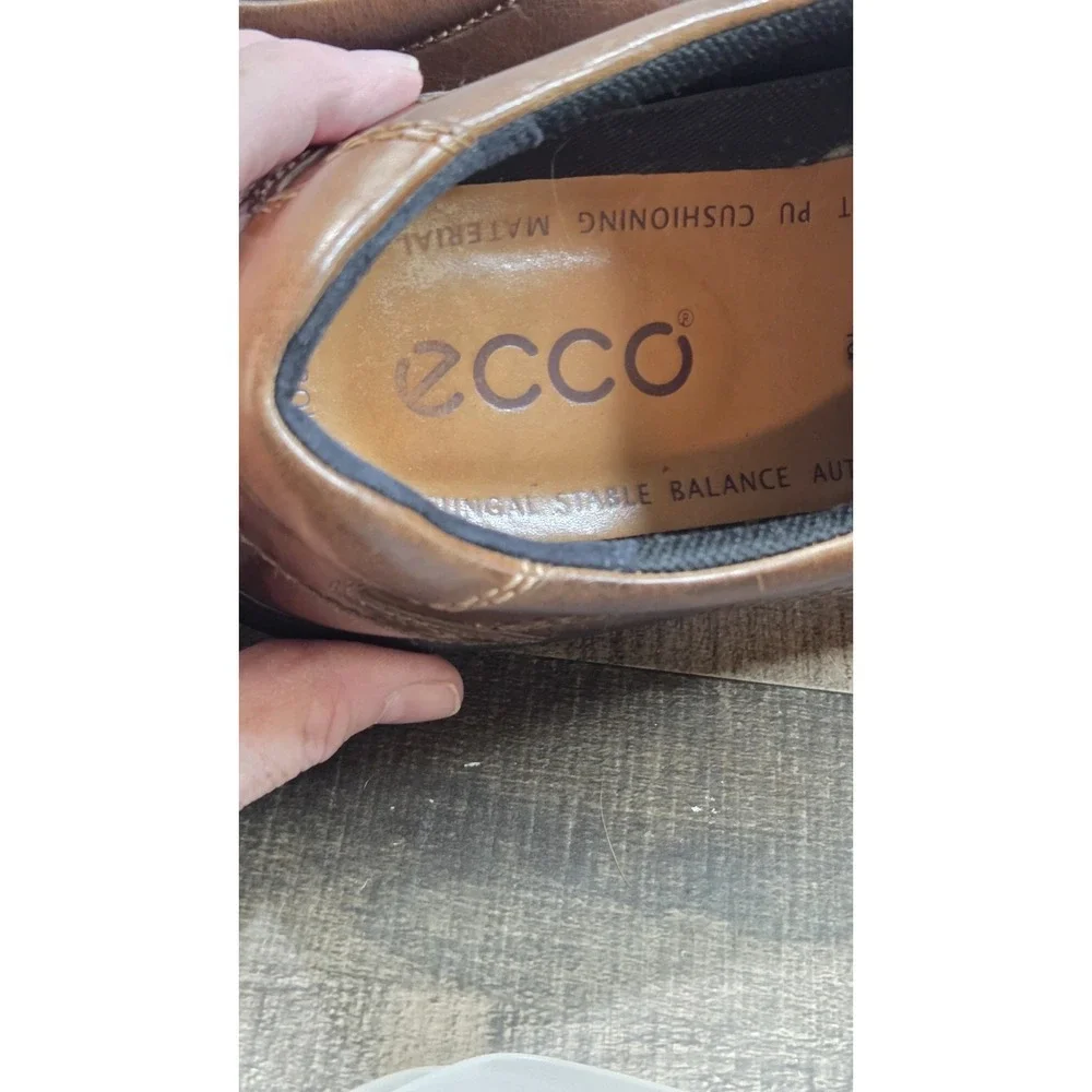 ECCO Mens Helsinki Bicycle Toe Tie Cocoa Brown Leather Oxfords Eur 43 US 9--10.5